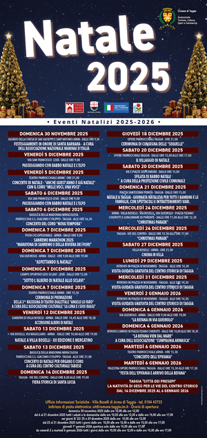 Calendario eventi Natale 2025