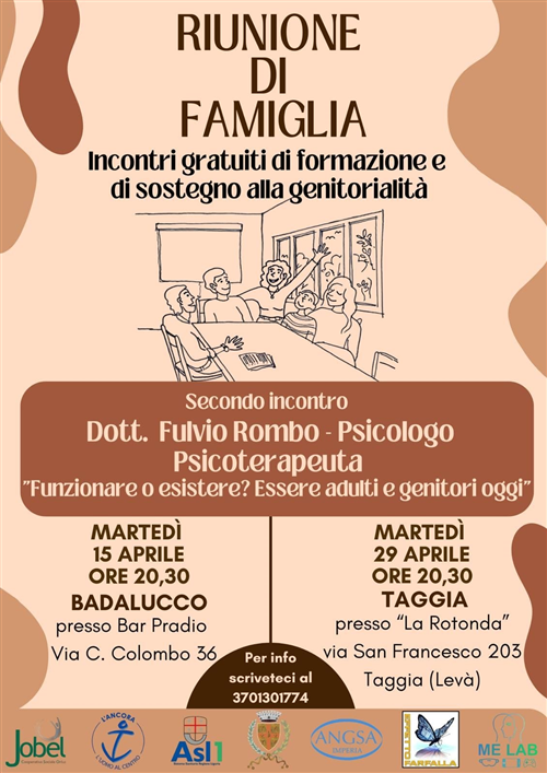 "Riunione di Famiglia": incontri gratuiti di formazione e sostegno alla genitorialità