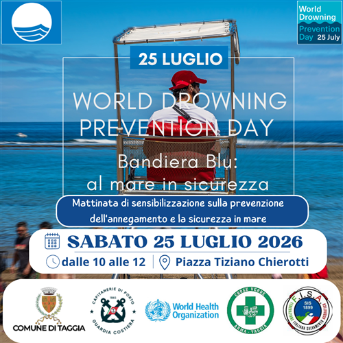 Sabato 25 luglio in piazza Chierotti mattinata informativa in occasione della Giornata Mondiale della Prevenzione dell'Annegamento