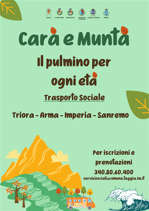 Taggia, oltre 90 gli iscritti al trasporto sociale ‘Cara e Munta’: “Successo oltre le aspettative”