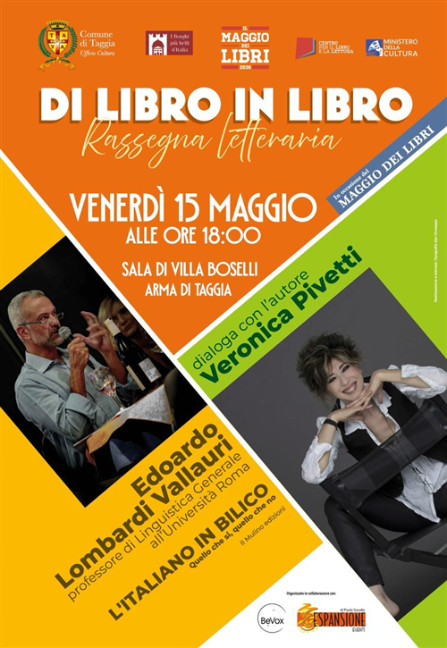 Il Professor Edoardo Lombardi Vallauri e l’attrice Veronica Pivetti ospiti della rassegna Di Libro in Libro: un dialogo sullo stato attuale della lingua italiana sospesa tra tradizione e cambiamenti